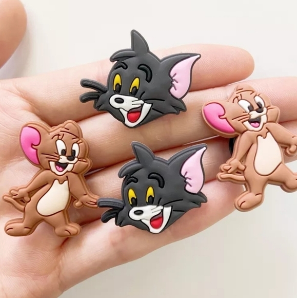 NEW Tom & Jerry Bundle 4 Shoe Charms Jibbitz Crocs - Picture 1 of 9